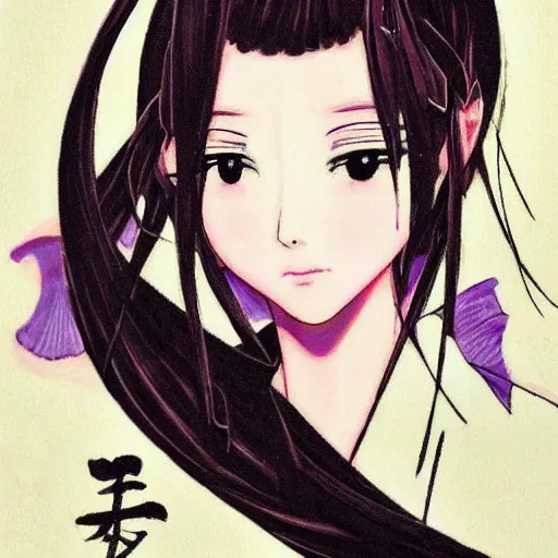 Image similar to elegant chinese princess, purple eyes, anime style, award winning art