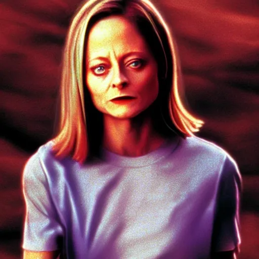 Prompt: Jodie Foster in Contact (1997), amazing colorful emotional portrait