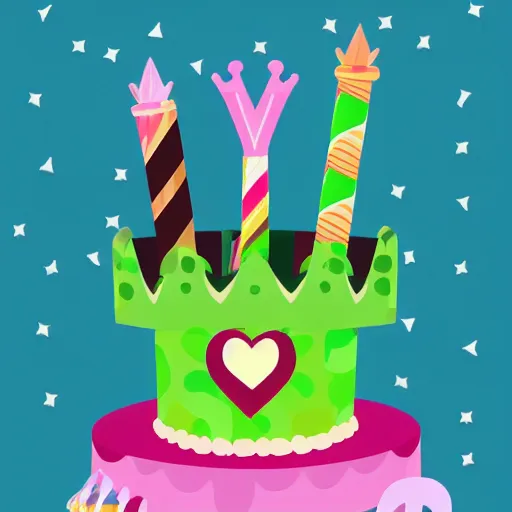 Prompt: wands and wings, floaty crowny things, obtuse, rubber goose, green moose, guava juice, giant snake, birthday cake, large fries, chocolate shake