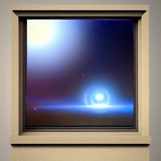 Image similar to the universe through a window, digital art, trending on artstation