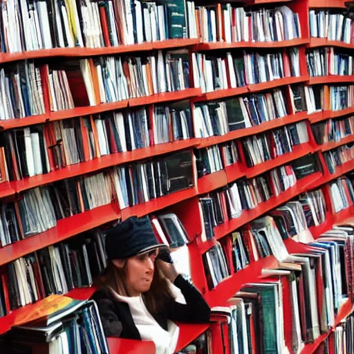 Image similar to civil war between people with red hats against people reading books