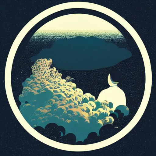 Image similar to a wandering mind, logo without text, simple by victo ngai, kilian eng and jake parker, simple white background