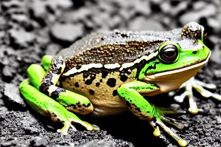 Image similar to frog in the coal mine