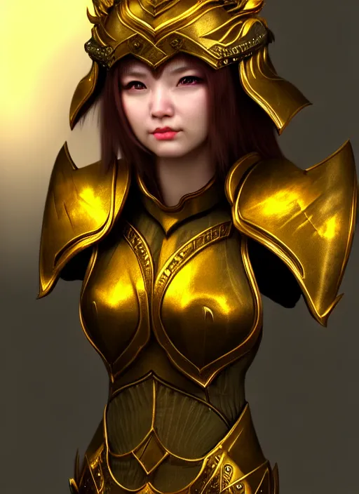 Image similar to sakimi chan, fantasy armor, detailed face, dynamic lighting, edward robert hughes