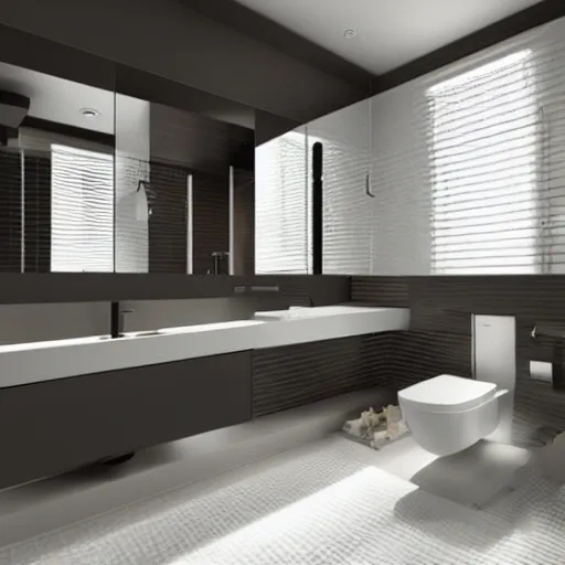 Image similar to very contemporary bathroom design, layout, product illustration