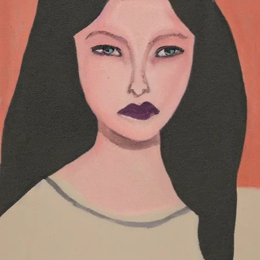 Image similar to a self portrait of dark pale girl