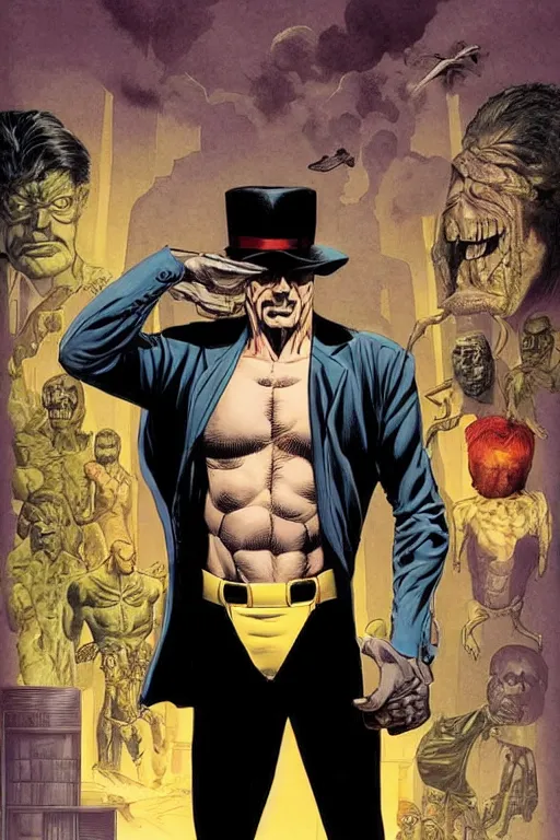 Prompt: full body digital illustration of a solitary sinister man by brian bolland, rachel birkett, alex ross, and neal adams | matte background, centered, character concept, concept art, deviantart, artgerm