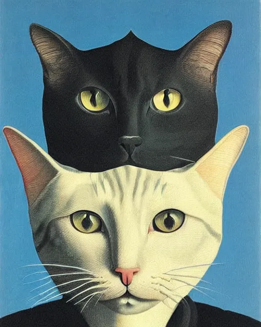 Image similar to portrait of a cat by rene magritte