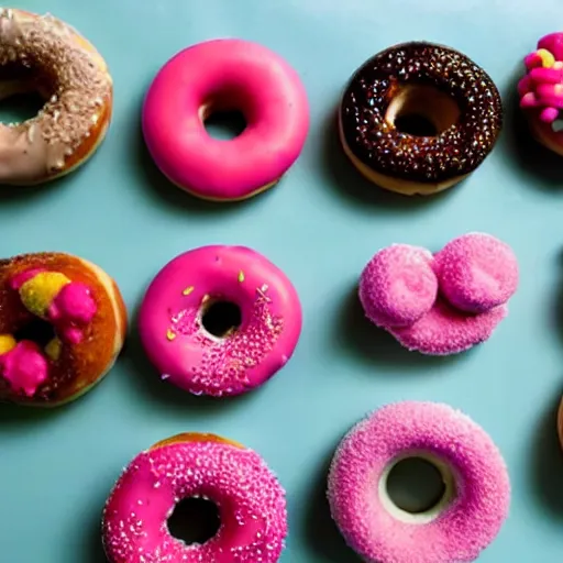 Prompt: kawaii donuts made from pretzels