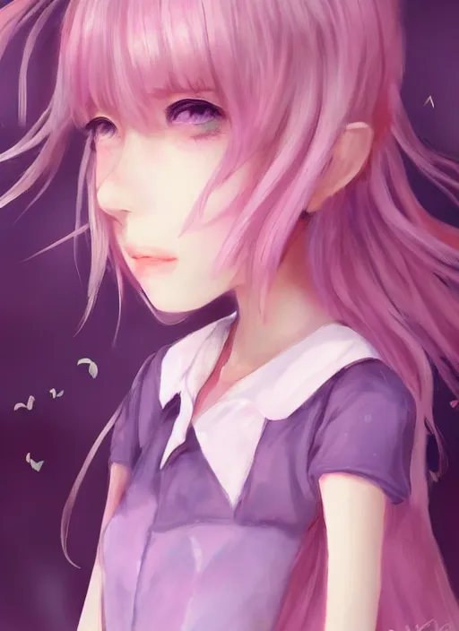 Prompt: adorable, brilliant, elegant, pastel texture, matte painting hyperpop cutest lavender-colored cherry-colored portrait trending on pixiv