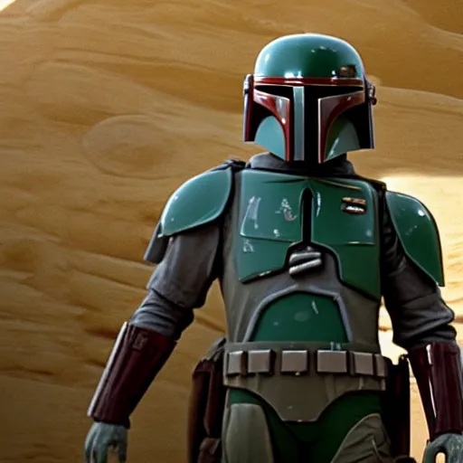 Prompt: Film still of Boba Fett, from Disney Pixar's Up (2009)