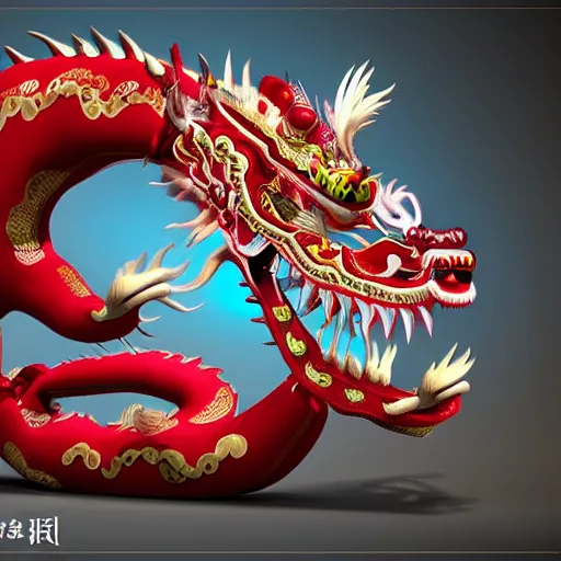 Prompt: chinese dragon dance detailed photo realistic 3d render unreal engine