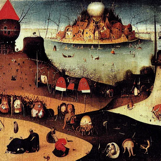 Prompt: painting of Waldo from Where’s Waldo by Hieronymus Bosch