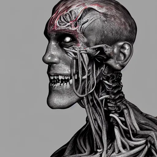 Image similar to digital art of a body horror human created by trevor henderson and tyedied