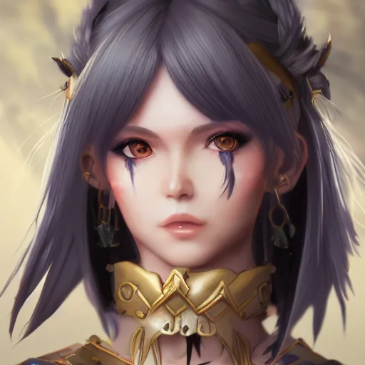 Image similar to a beautifull female warrior, character art portrait, fantasy style clothing, anime key visual, official media, illustrated by wlop, extremely detailed, 8 k, trending on artstation, cinematic lighting, beautiful