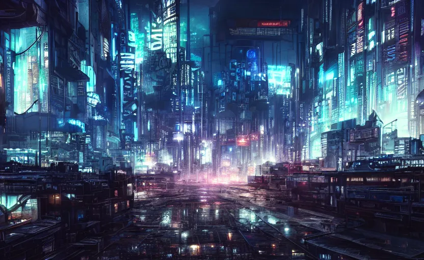 Cyberpunk wallpaper with a character on top of a building