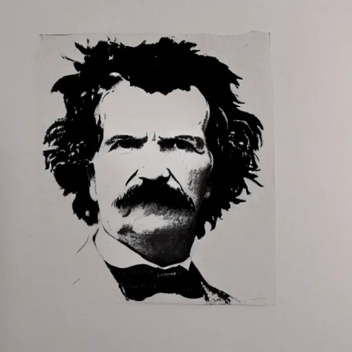 Image similar to colored paper portrait of mark twain