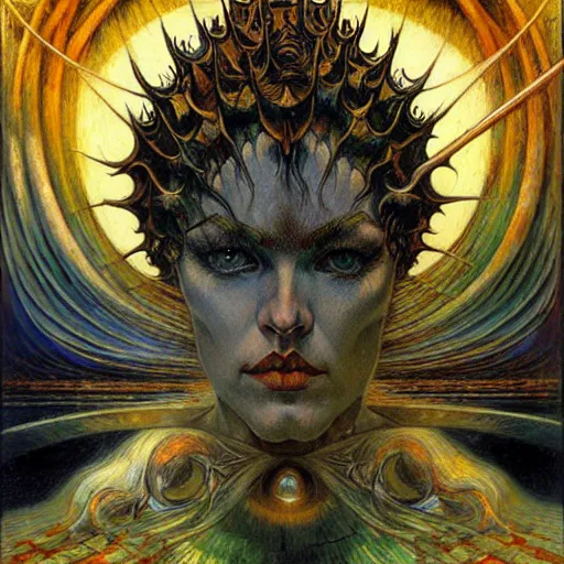 Image similar to Divine Chaos Engine by Karol Bak, Jean Delville, William Blake, and Vincent Van Gogh