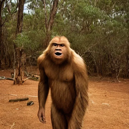 Image similar to National Geographic photo of Sasquatch in the Australian bush