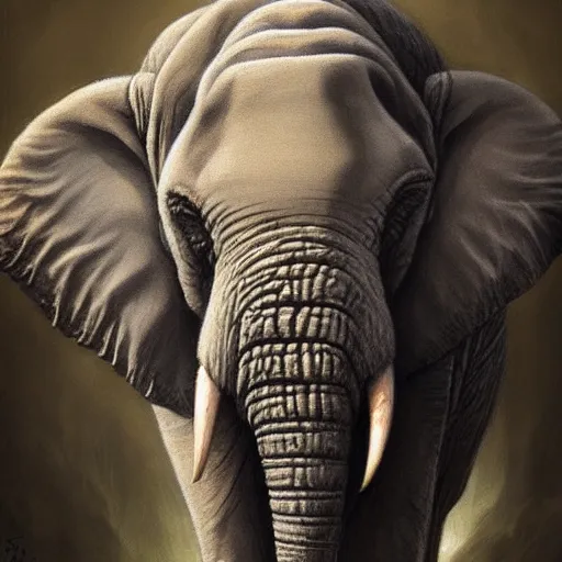 Prompt: a portrait of an elephant portrait, cute and adorable, pretty, beautiful, art portrait, matte fantasy painting, deviantart, super detailed eyes, super detailed, nose, super detailed, eyes, artstation, by jason felix by steve argyle by tyler jacobson by peter mohrbacher, cinematic