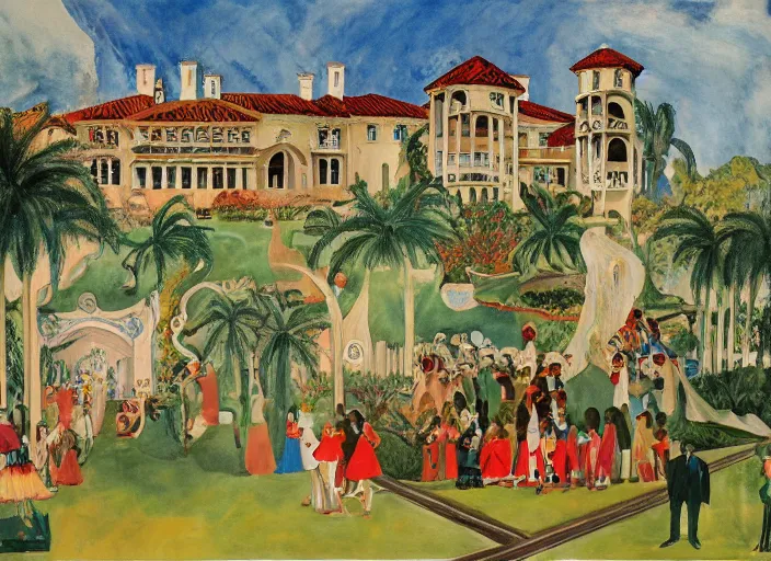 Image similar to Mar-a-Lago estate by otto dix