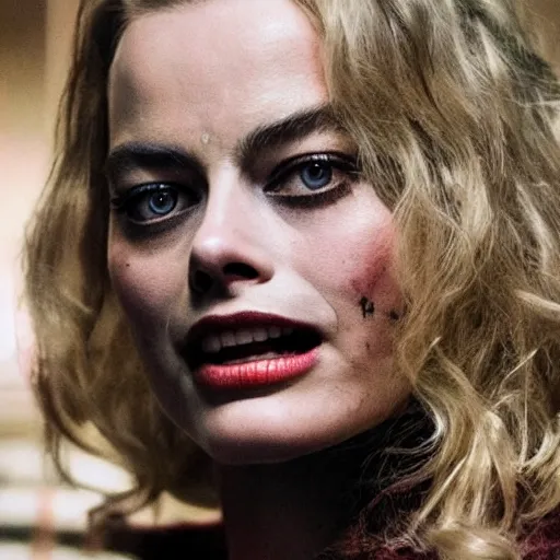 Prompt: photo of Margot Robbie as a zombie