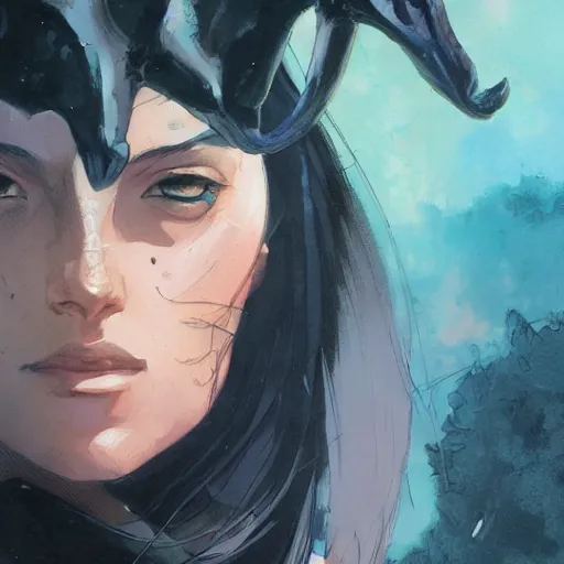Prompt: Artemis by Toni Infante and Greg Rutkowski, close-up, detailed