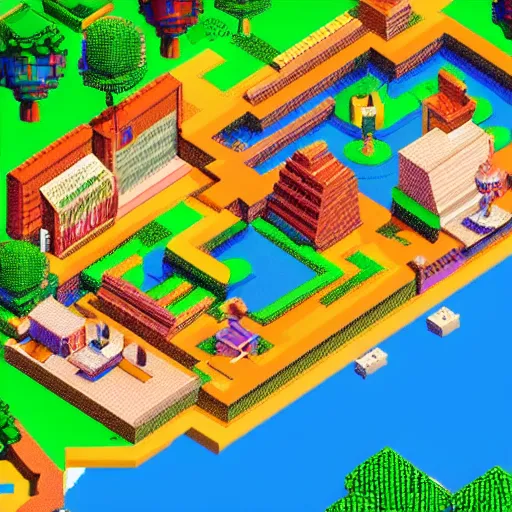 Prompt: Isometric pixel art 3D Fantasy Island, very realistic, no background, very colourful, cinematic lighting, cgi render, trending on Artstation