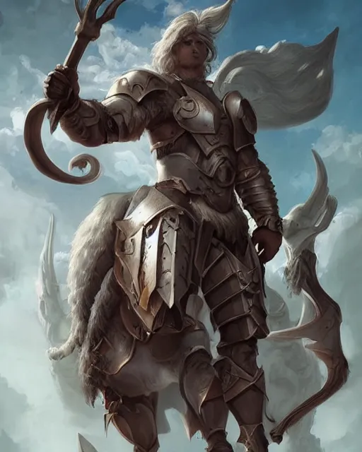 Art of a deer cleric in chainmail armor on Craiyon