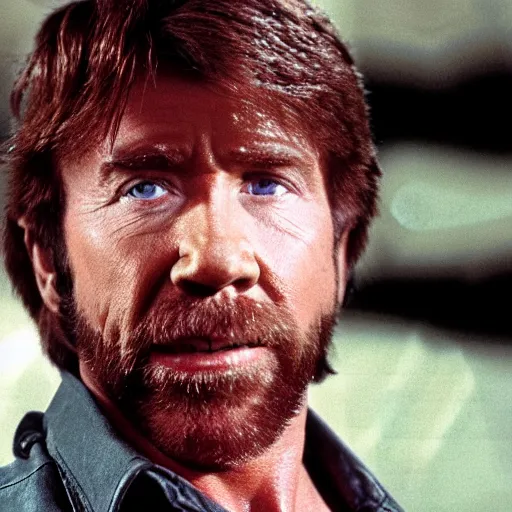 Prompt: a still of chuck norris