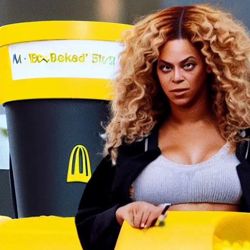 Image similar to beyonce working at mcdonalds