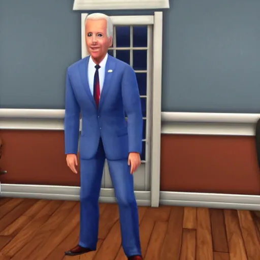 Prompt: joe biden as a sims 4 character