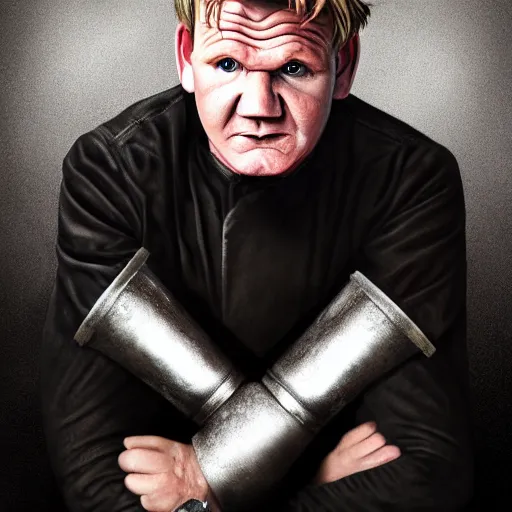 Prompt: detailed portrait of Gordon ramsay dressed in medieval armor. Realistic