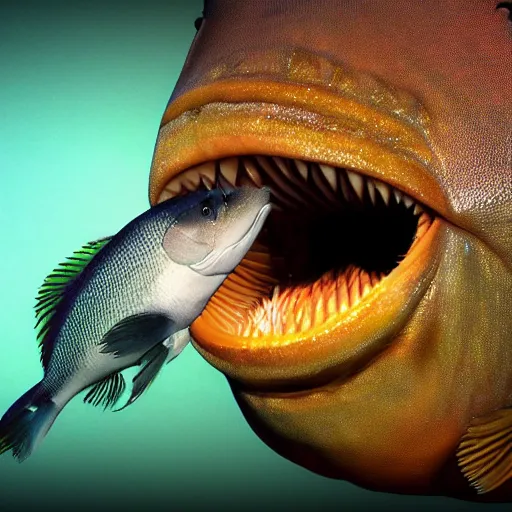 Image similar to farting fish, 4k realistic photo