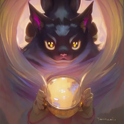 Prompt: Umbreon by Stanley Artgerm Lau, greg rutkowski, thomas kindkade, alphonse mucha, loish, norman Rockwel