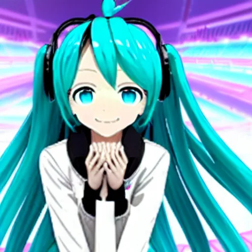 Image similar to hatsune miku, official media