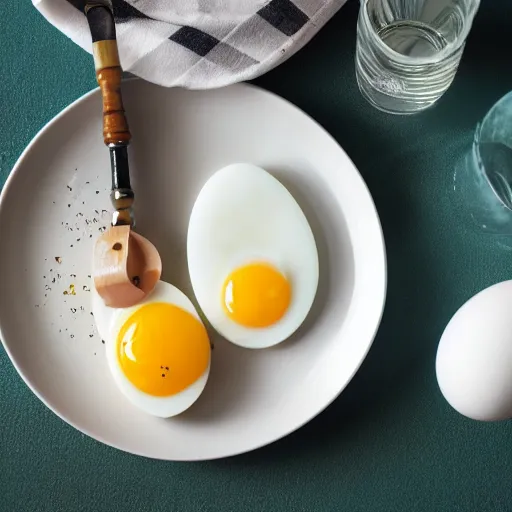 Prompt: plate of eggs and a bong