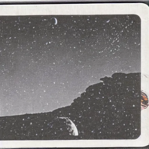 Prompt: a postcard sent by somebody holidaying on the moon - W768