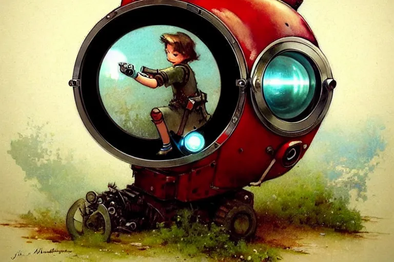 Prompt: adventurer ( ( ( ( ( 1 9 5 0 s retro future robot android porthole window. muted colors. ) ) ) ) ) by jean baptiste monge!!!!!!!!!!!!!!!!!!!!!!!!! chrome red