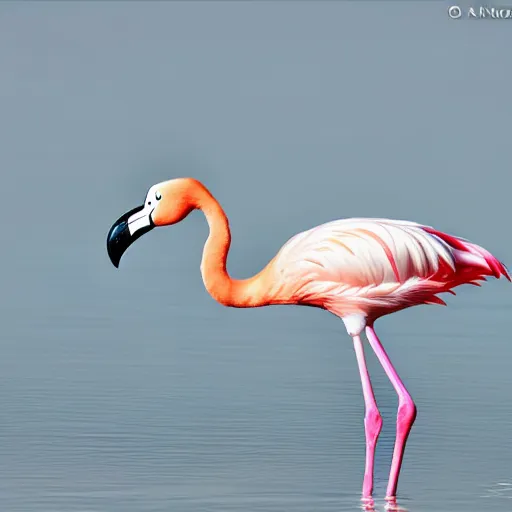 Image similar to a flamingo - cat - hybrid with a beak, animal photography, wildlife photo