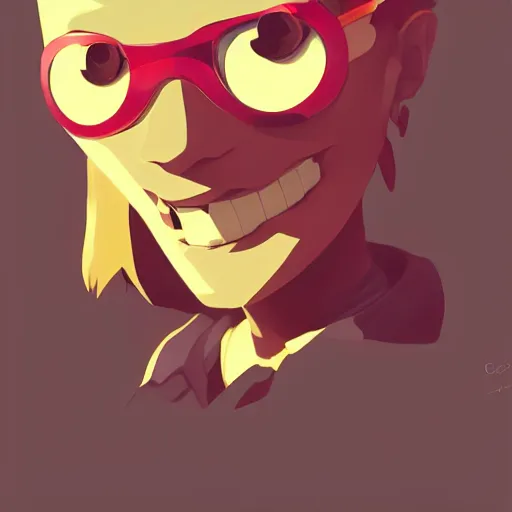 Image similar to face icon stylized minimalist flcl, loftis, cory behance hd by jesper ejsing, by rhads, makoto shinkai and lois van baarle, ilya kuvshinov, rossdraws global illumination