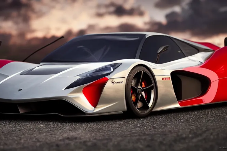 Image similar to photo wallpaper sport car gran turismo 7 forza horizon need for speed fast and furious 5 unreal engine supercar hypercar game concept car octane render, 4 khd 2 0 2 2 3 d cgi rtx style chrome reflexion global illumination ray tracing hdr arstation pixar and disney unreal