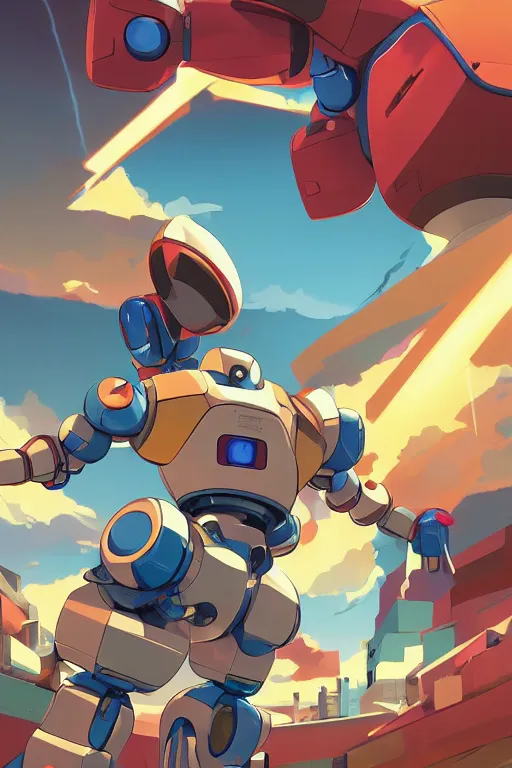 Image similar to metabots medabots medarotto medarot robot minimalist comics, behance hd by jesper ejsing, by rhads, makoto shinkai and lois van baarle, ilya kuvshinov, rossdraws global illumination ray tracing hdr radiating a glowing aura