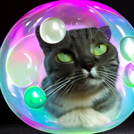 Image similar to cat made of soap bubble