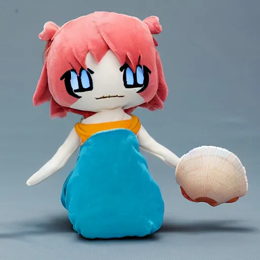 Prompt: cute fumo plush of the girl who likes to collect seashells at the seashore