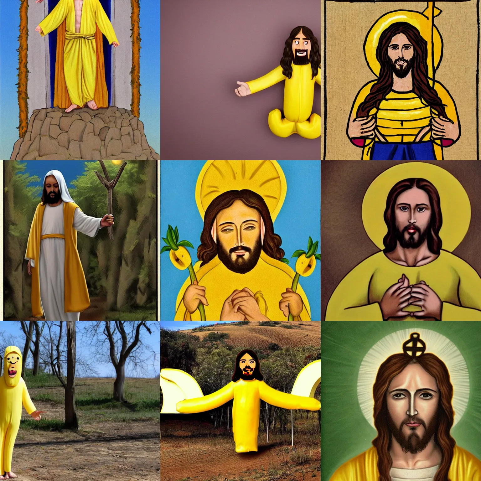 Prompt: jesus in banana suit