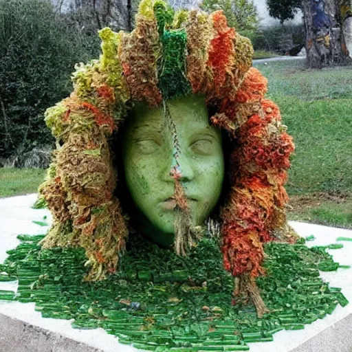 Image similar to A sculpture a 🥦 made pure recycle materials trash, Steve belledin