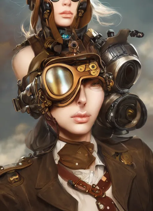 Prompt: girl, steampunk, goggles, pilot, portait, made by stanley artgerm lau, wlop, rossdraws, james jean, andrei riabovitchev, marc simonetti, yoshitaka amano, artstation