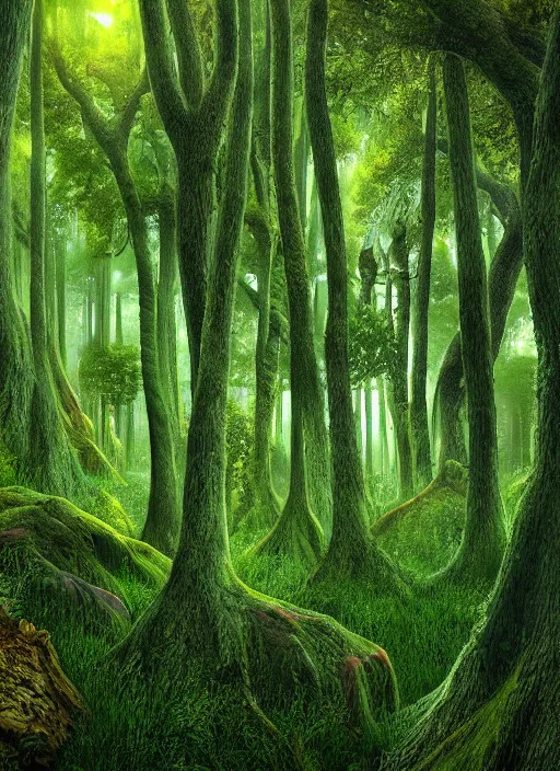 Prompt: lush forest, high detail, 4 k, surrealism style
