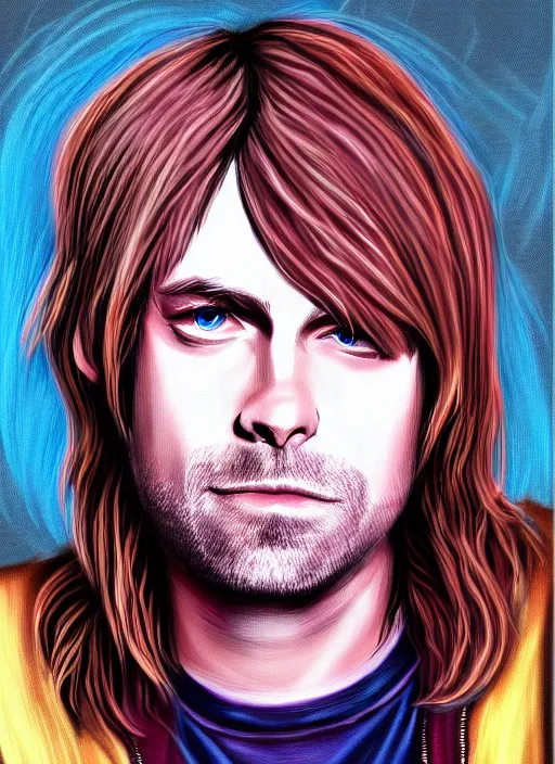 Prompt: kurt cobain singer as a fursona, digital painting, trending on art station.